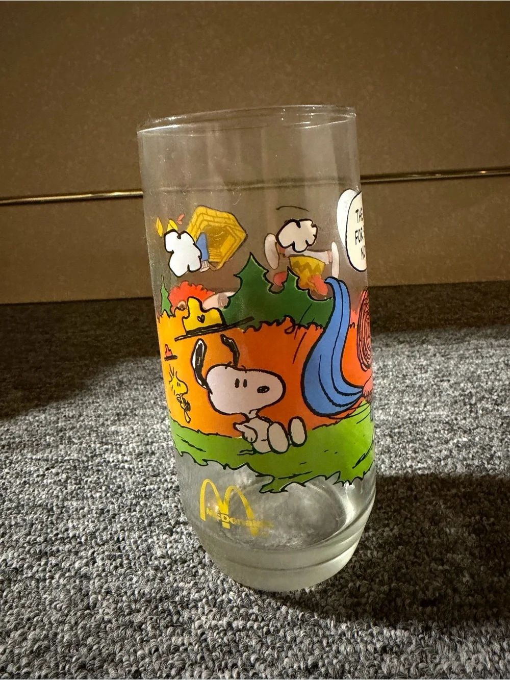 McDonalds PEANUTS Woodstock & Lucy Camp Snoopy Collection Cartoon Glass